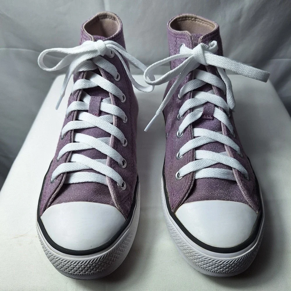 CONVERSE Chuck Taylor All Star Disco Glitter Hi-Top Sneaker Youth Sz 3 Purple